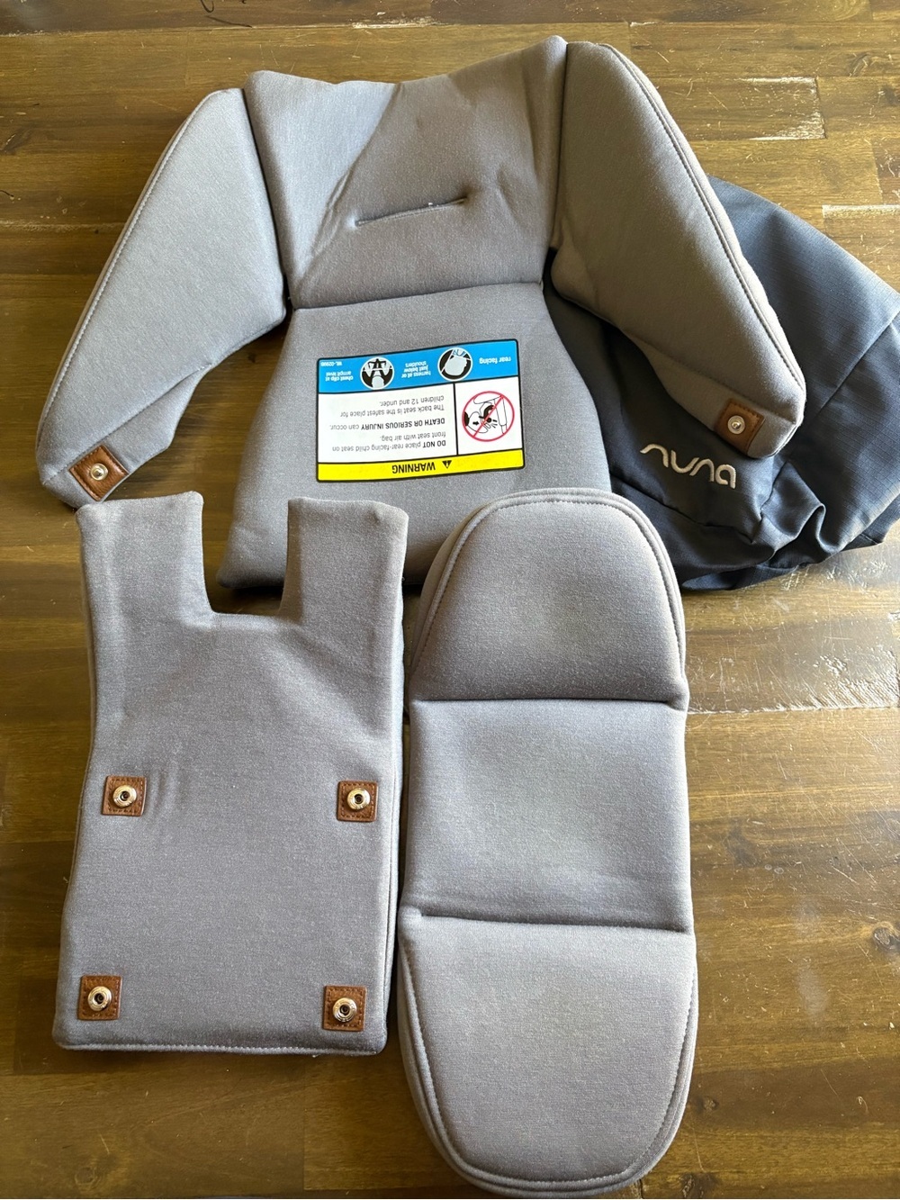 Nuna Exec Dark Gray Quilted Newborn Infant Inserts Convertible Seat Bag